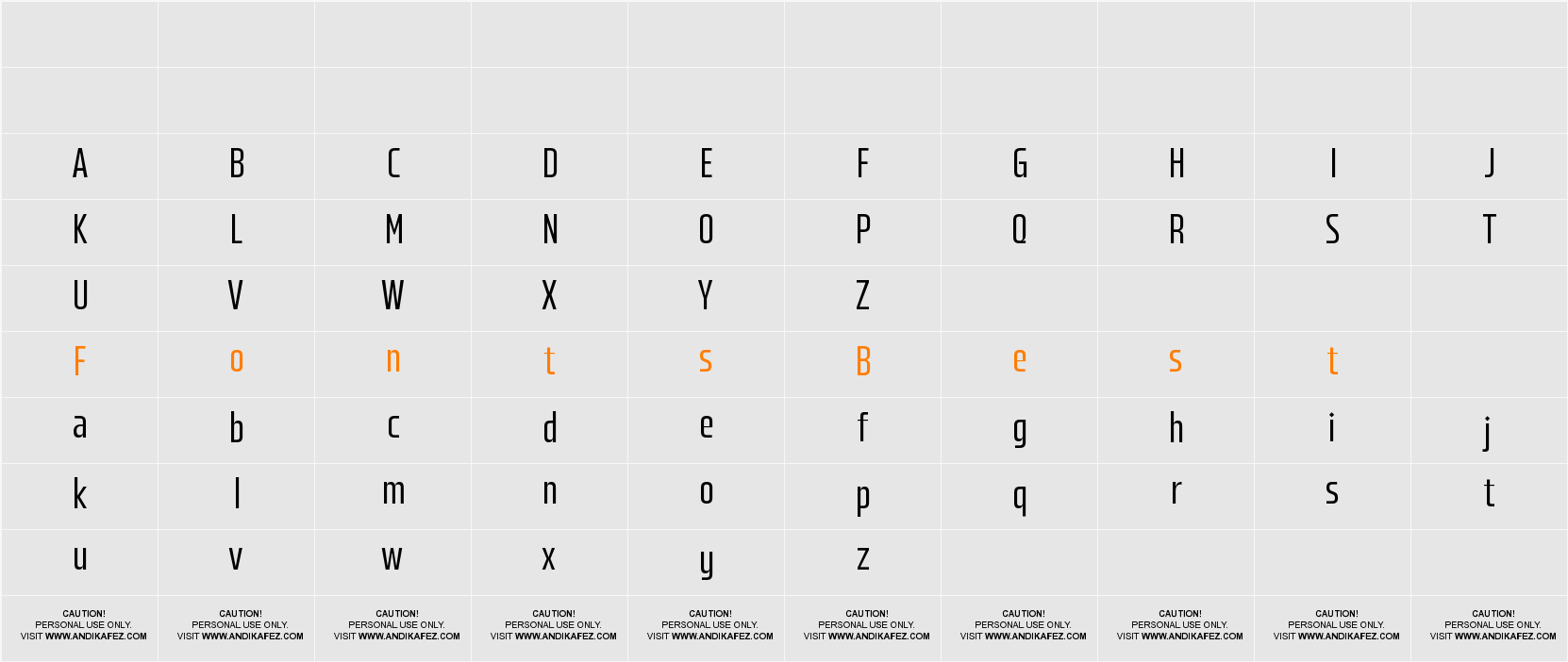 Qiblat Sans Medium Character Map