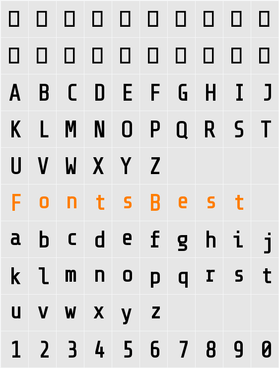 Terminal F4 Character Map