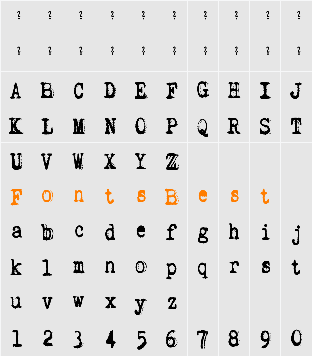 Rough Serif Character Map