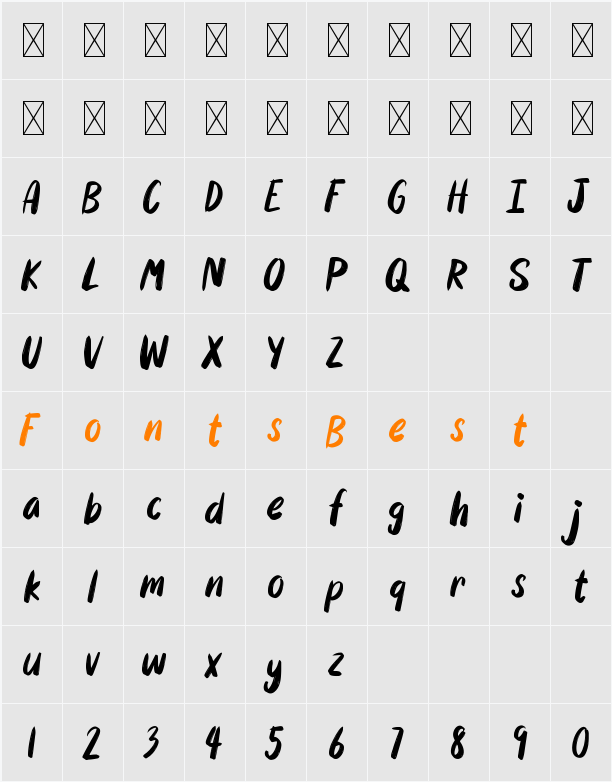 Americano Character Map