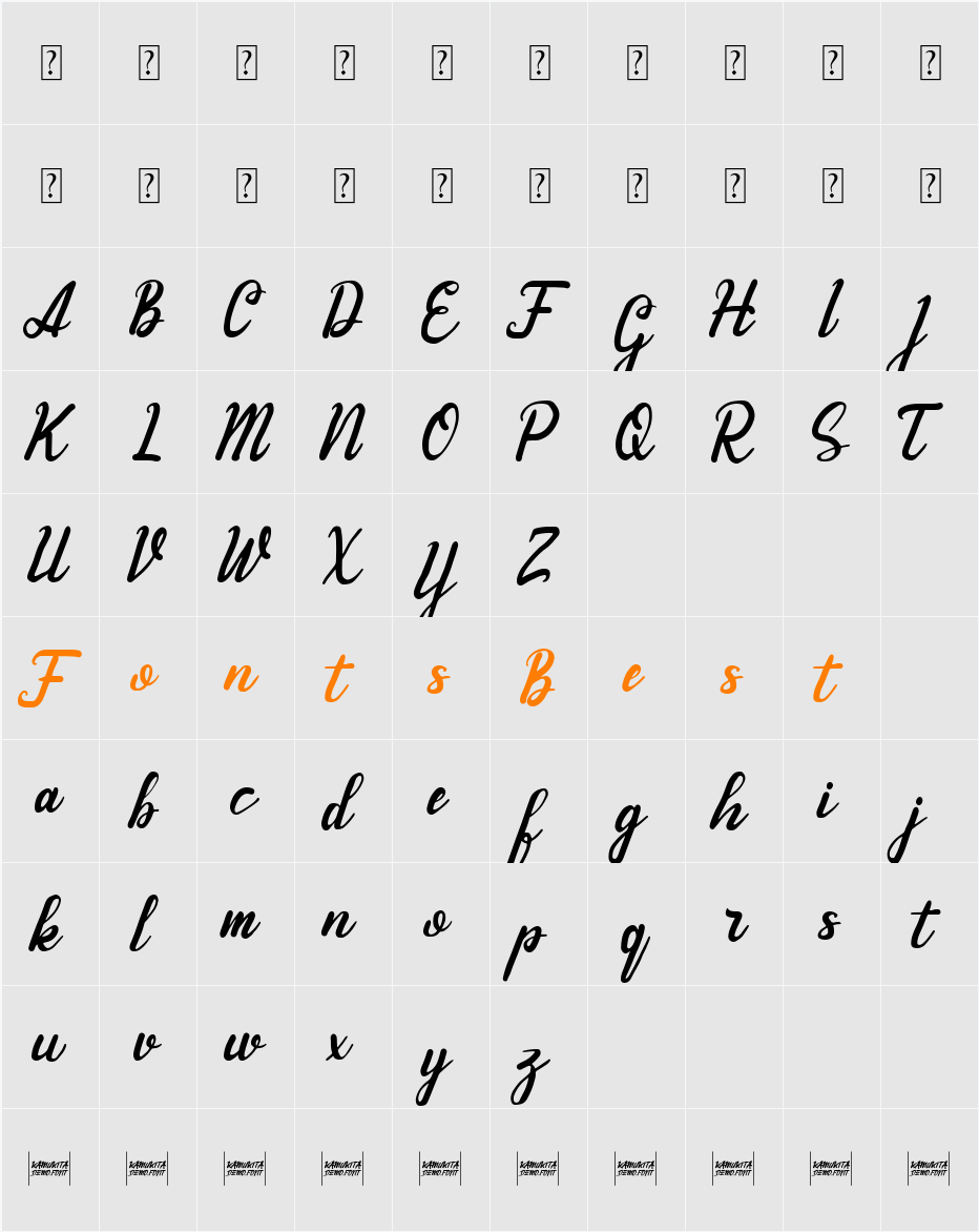 Andhyta (demo) Character Map