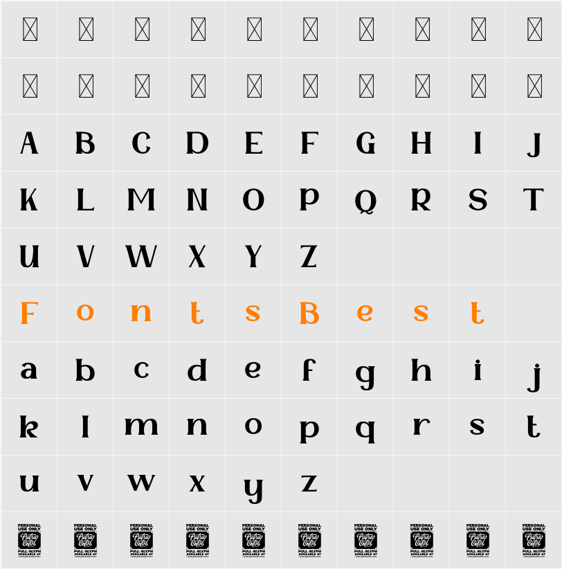 Behooved Character Map