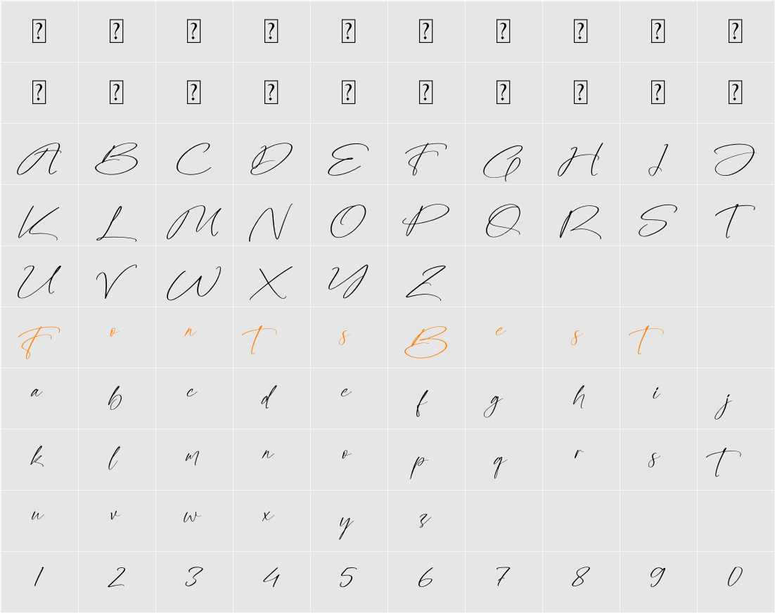 Emeython Character Map