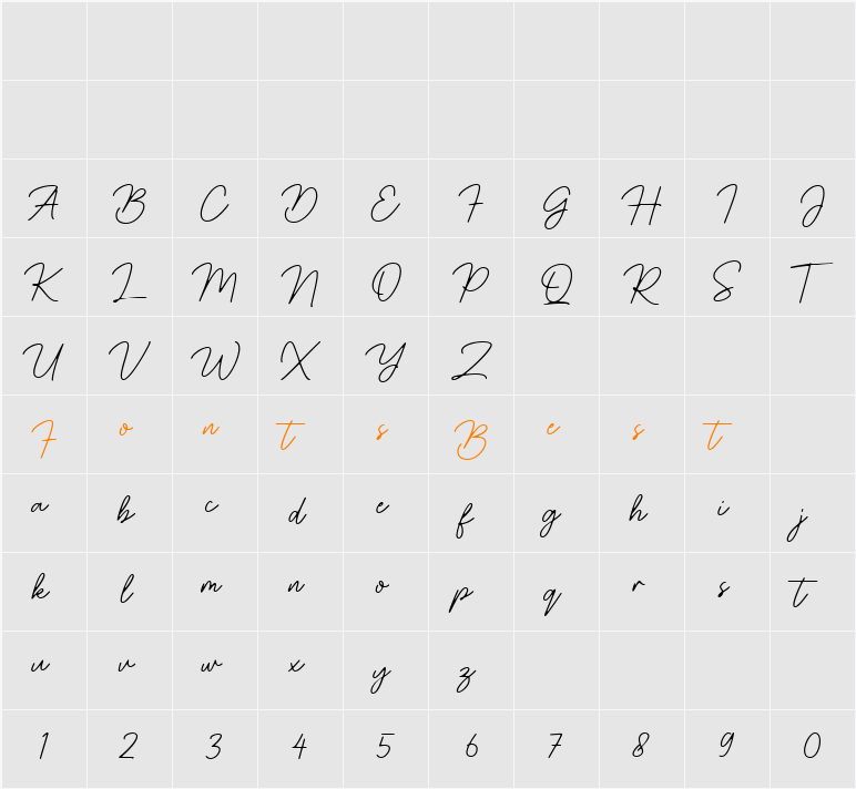 Hustine Character Map