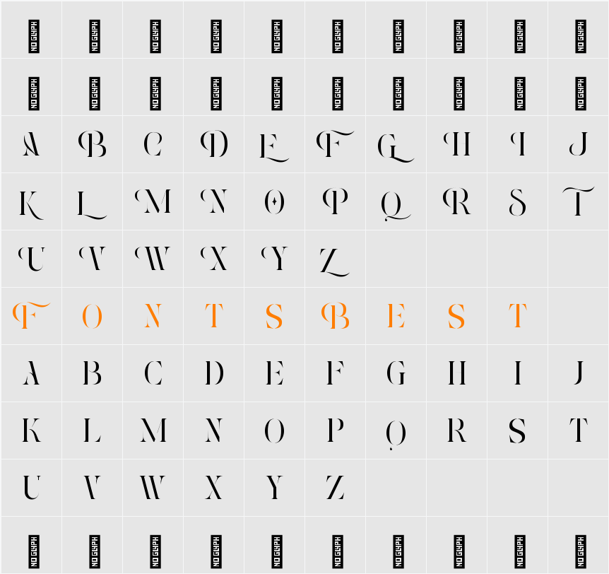 Roxer Stencil - Demo Version Character Map