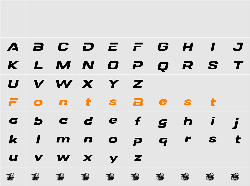 DOVENS SemBd Slant Character Map