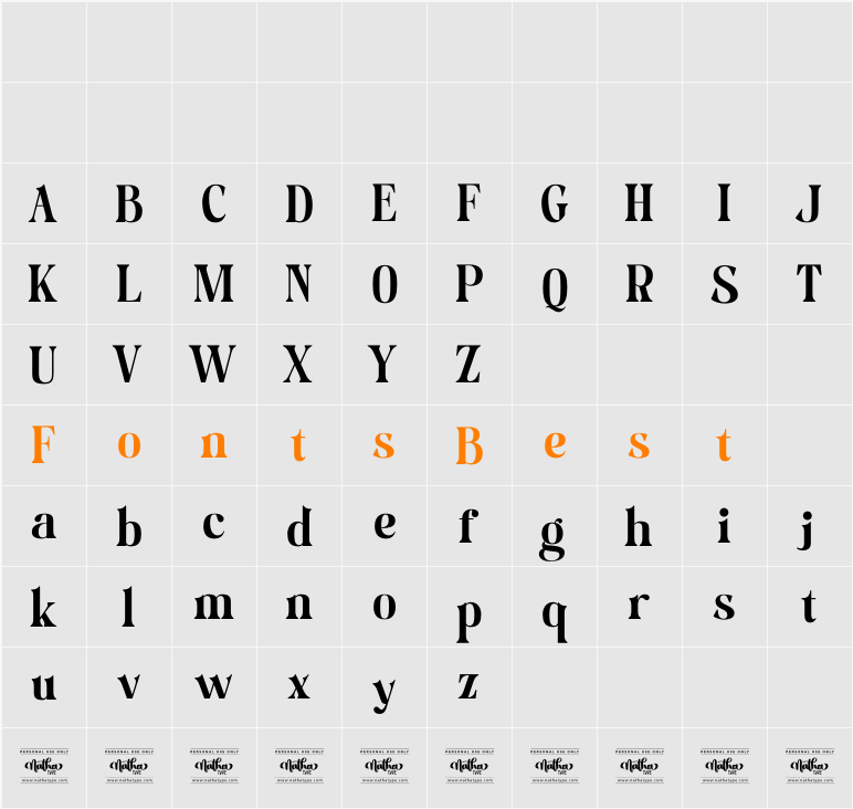 Trafit Personal Use Character Map