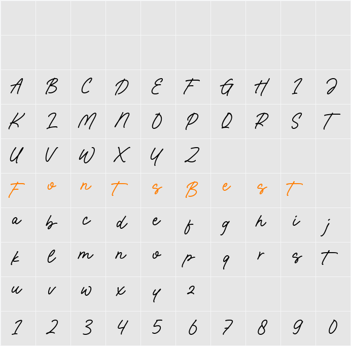 Golden Custard Character Map