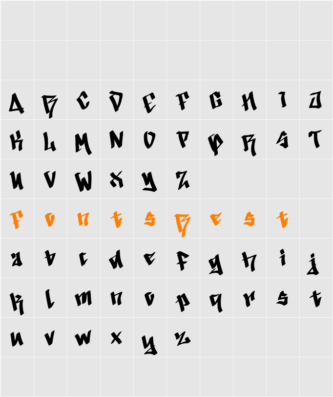 Crusty Graffiti Demo Character Map