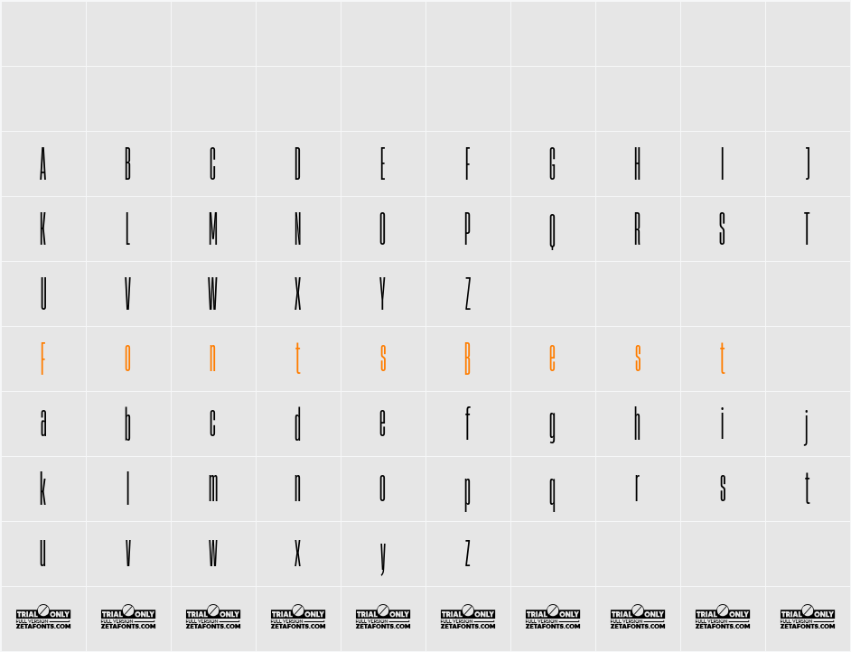 Heading Now Trial 04 Character Map