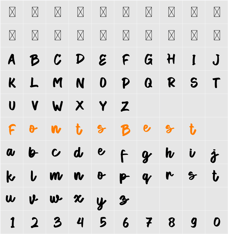 The Patteroni Character Map