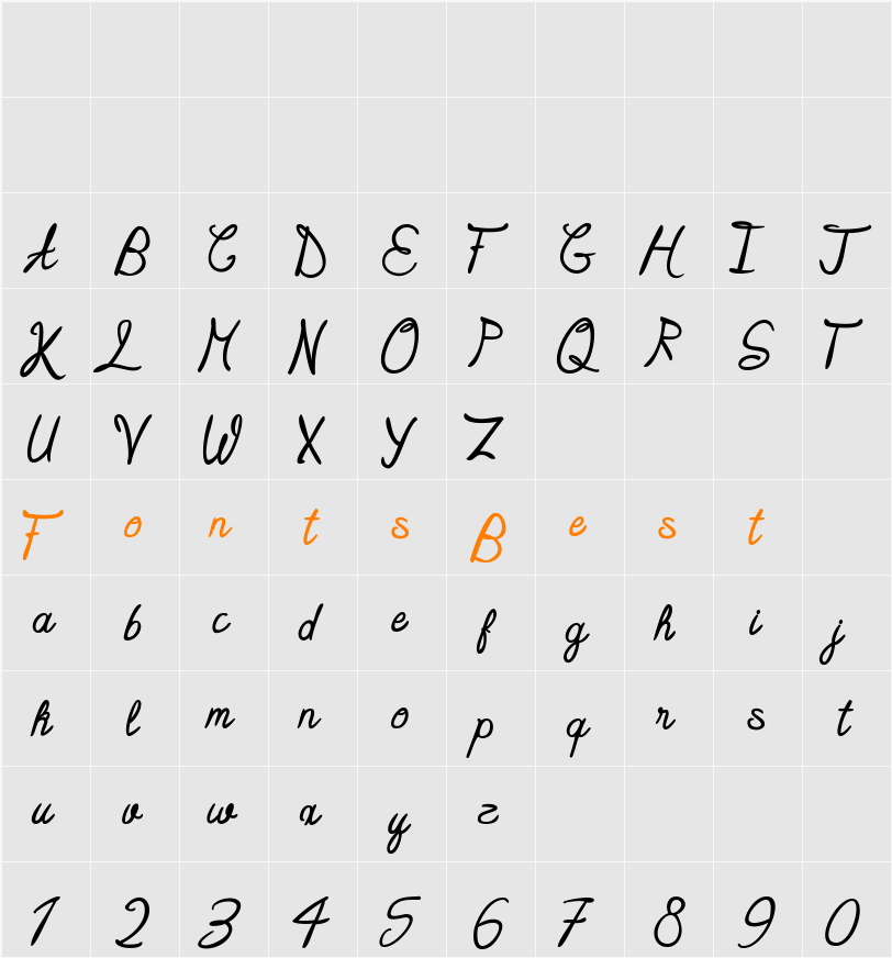 Millenium Sunset Character Map