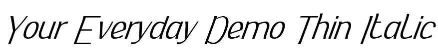 Your Everyday Demo Thin Italic Font Image