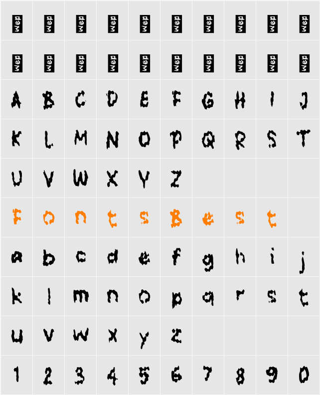 j Jelex Character Map