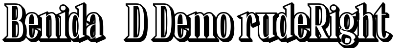 Benida 3D Demo rudeRight Font Image