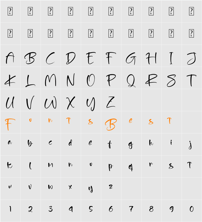Barettok Queston Character Map