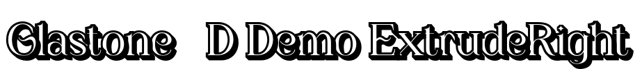 Glastone 3D Demo ExtrudeRight Font Image