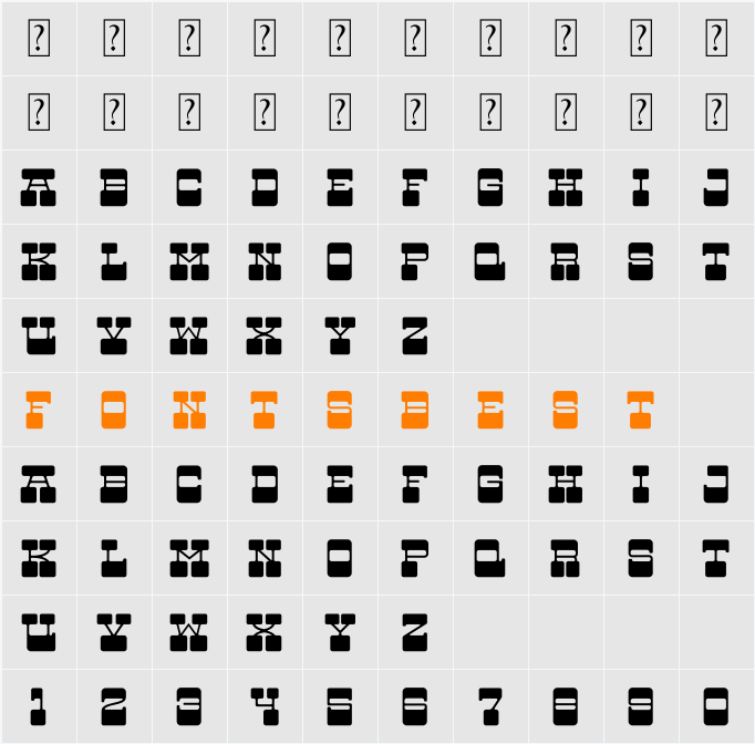 FatSlab Character Map