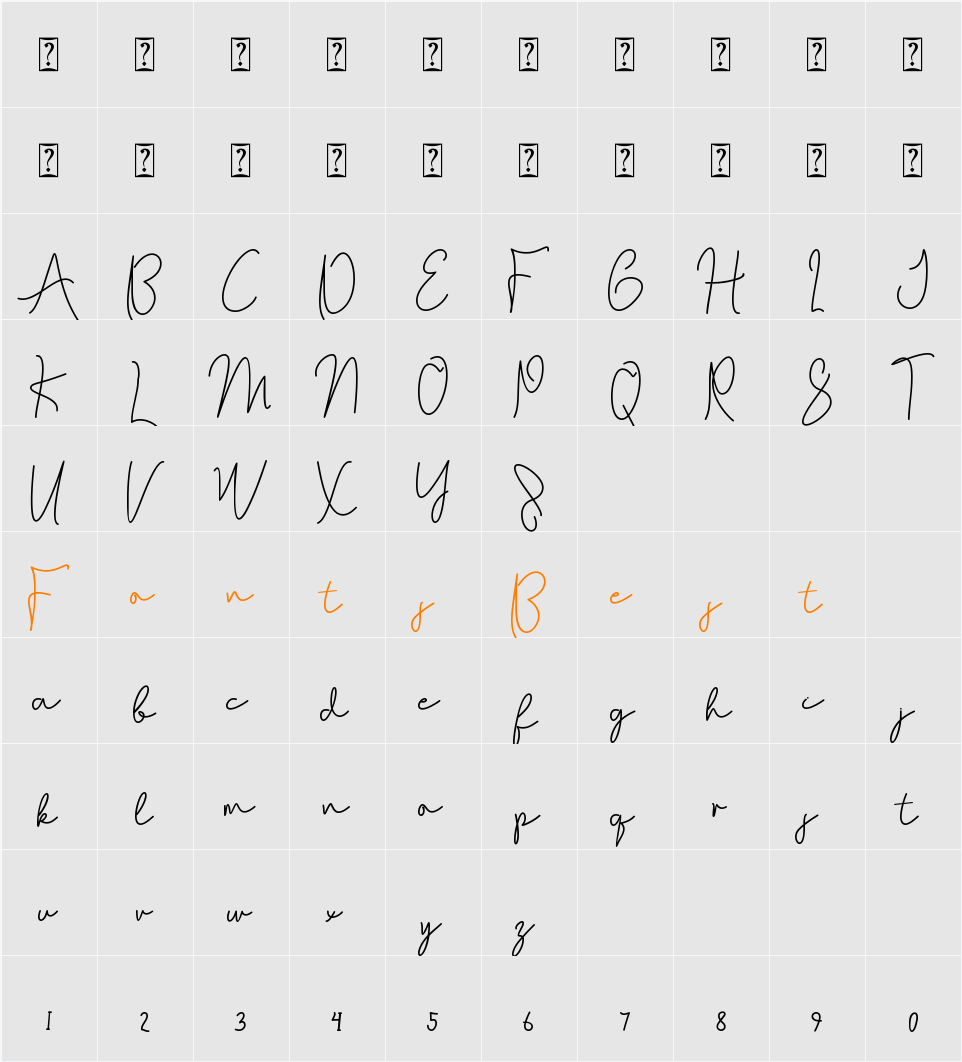 Bohemian Collection Monoline De Character Map
