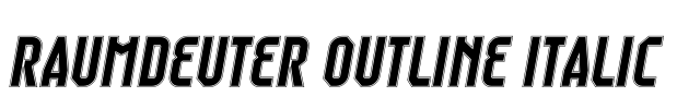 Raumdeuter Outline Italic Font Image