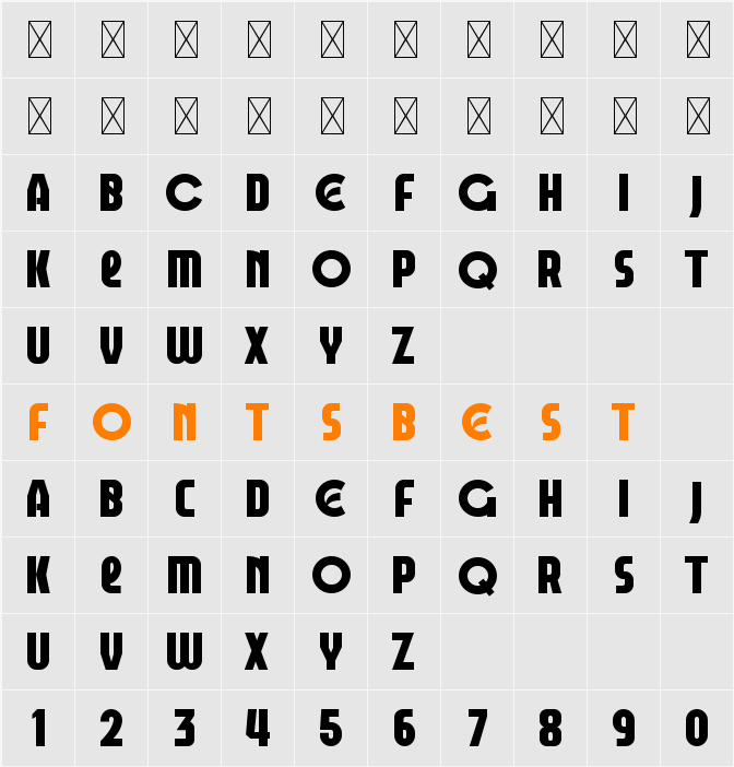 Blokecore FREE PERSONAL USE Character Map