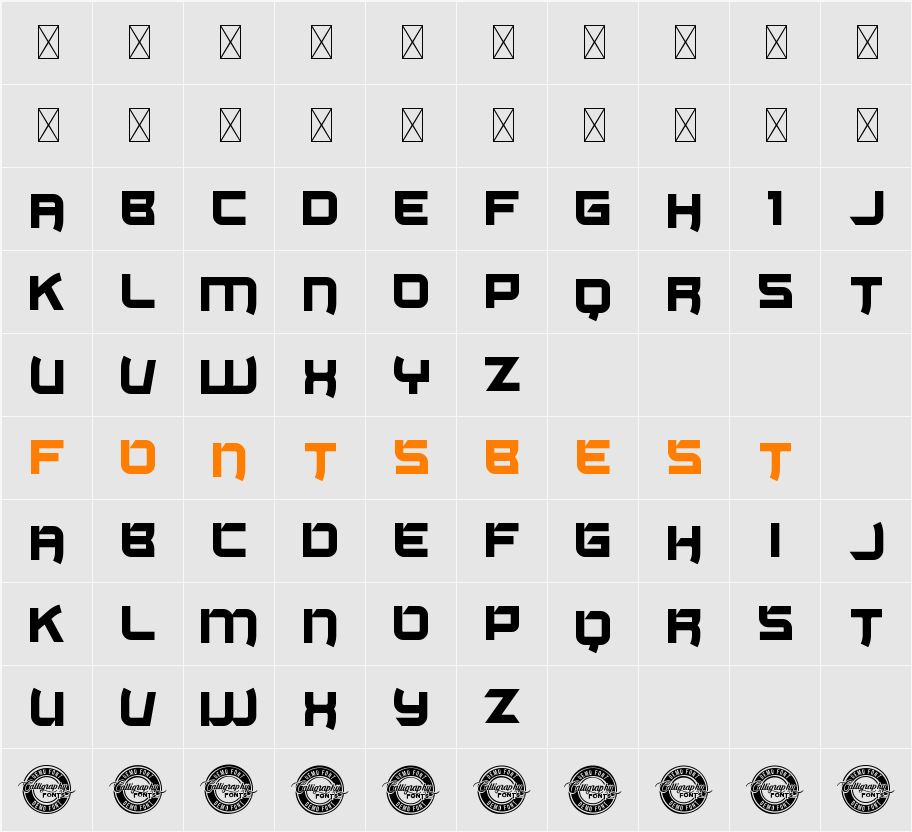 Monoscreen Demo Character Map