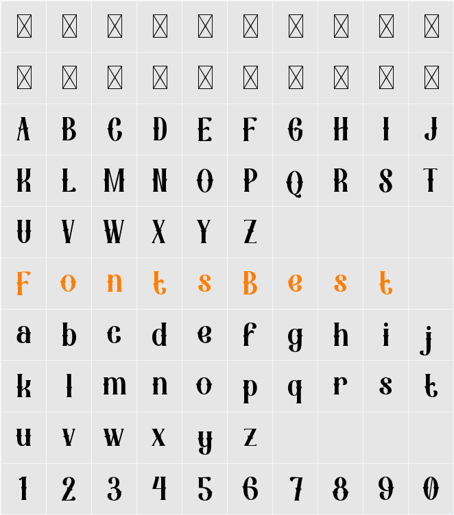 Ink Pearcer Character Map