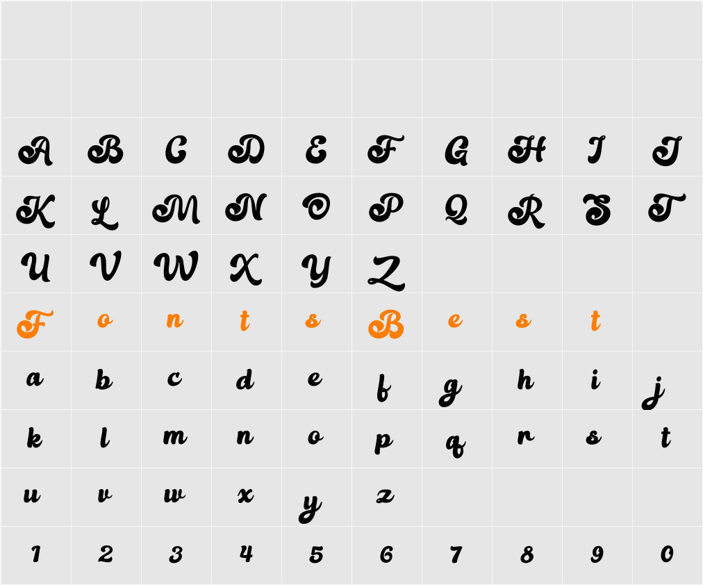 Nahista Character Map
