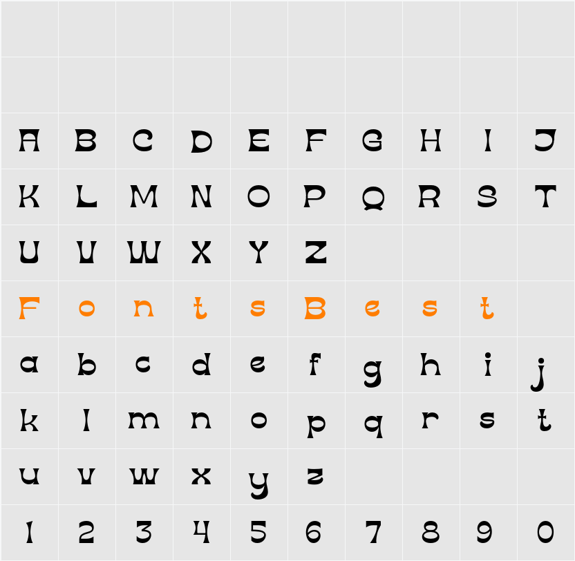 Monberg Character Map