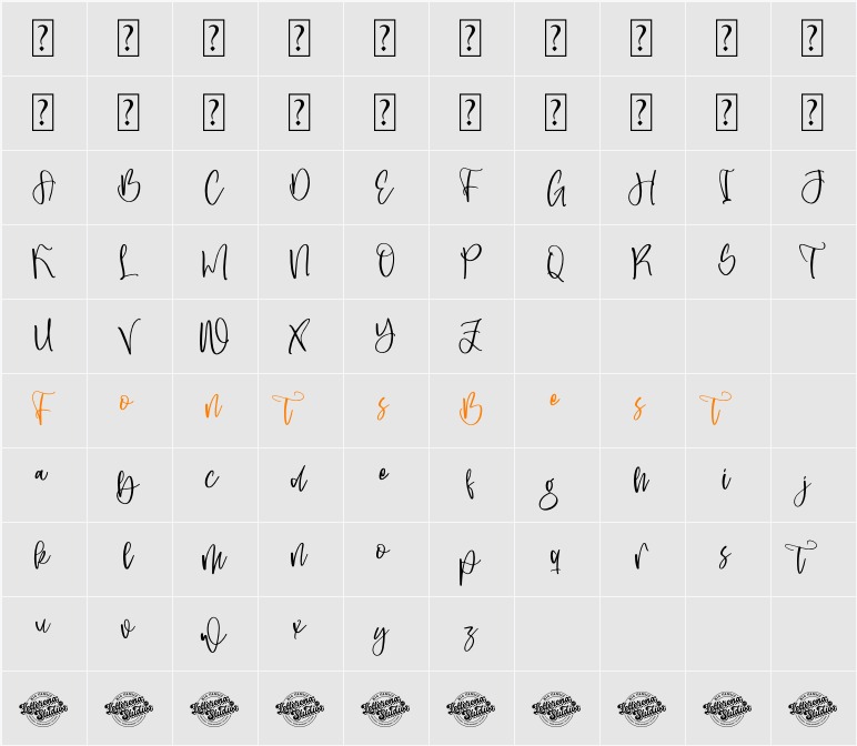 Alessandra Flowstar DEMO VERSIO Character Map