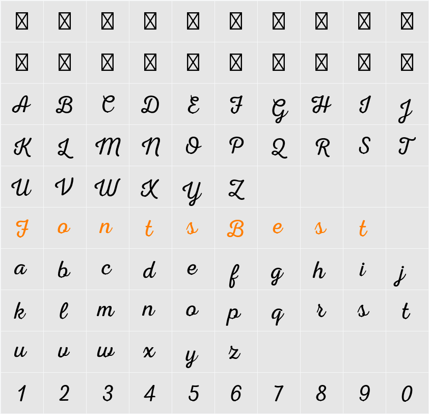 Nexa Rust Script L Demo1 Character Map