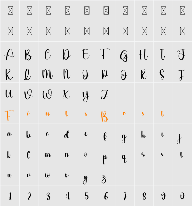 Blessed Friday Character Map