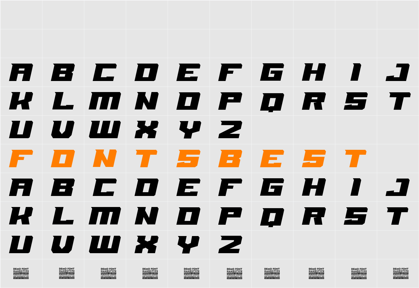 BRIGDE RACE  Character Map
