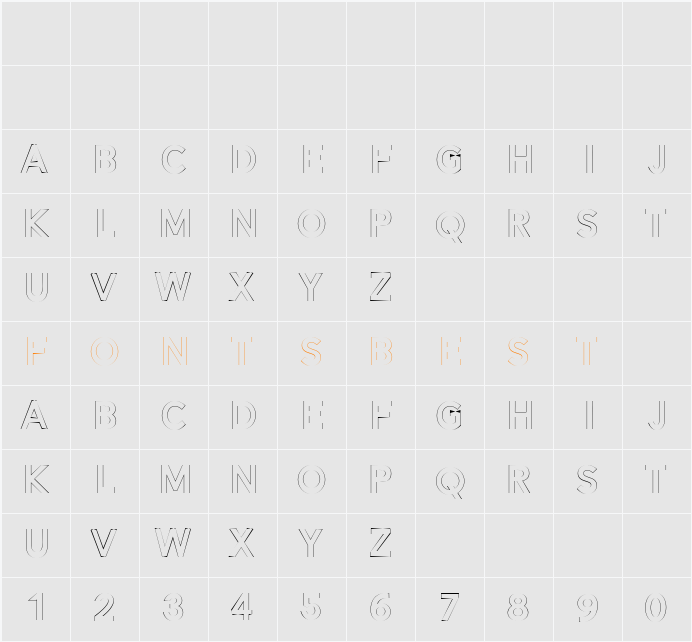 Alesand Outline  ExtBd Character Map