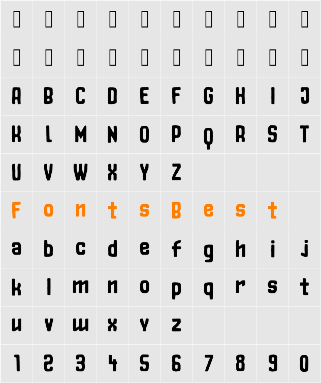 JazzyRabbit Character Map