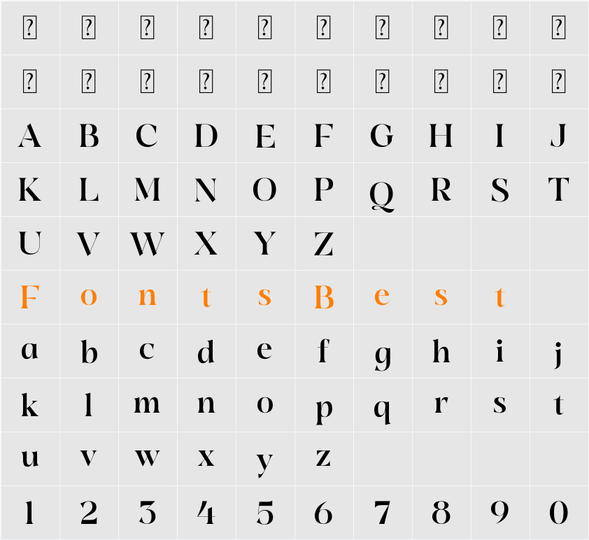 Quilge Character Map