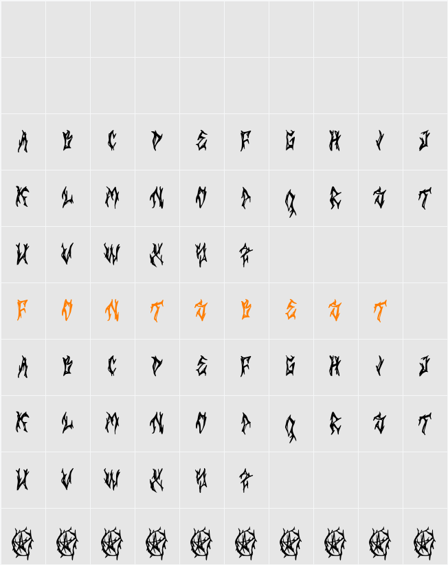 Trash Cadaver DEMO Character Map