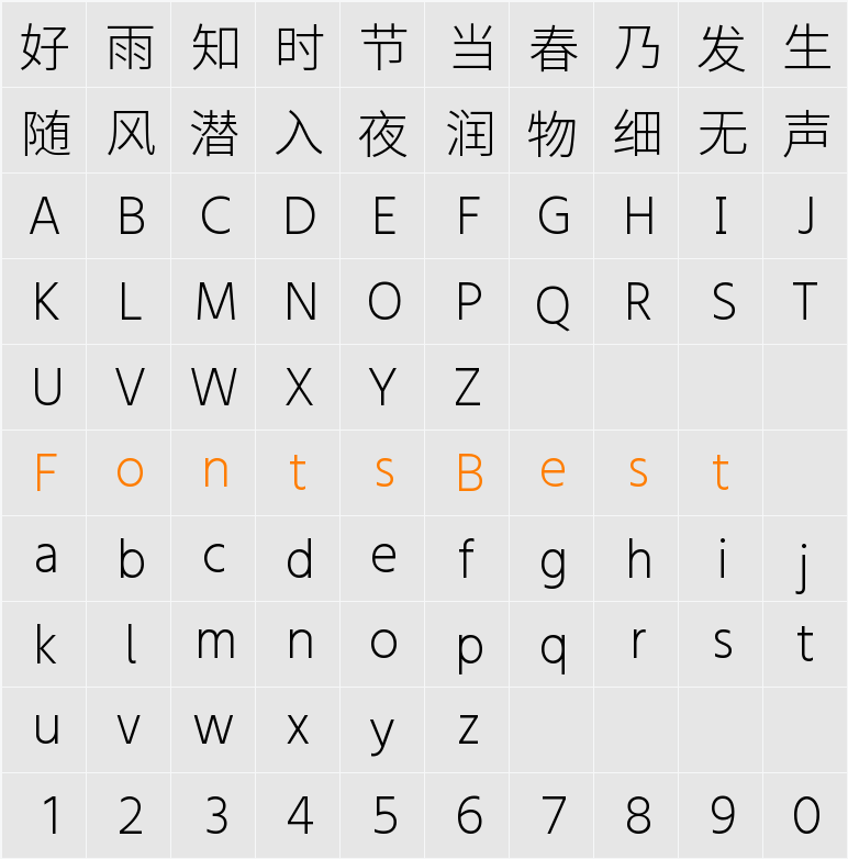 霞鹜975黑体SC 200W Character Map