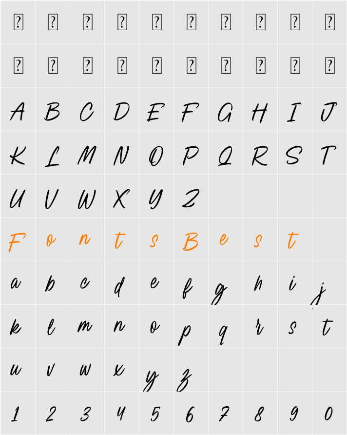 Fabulous Delight Character Map