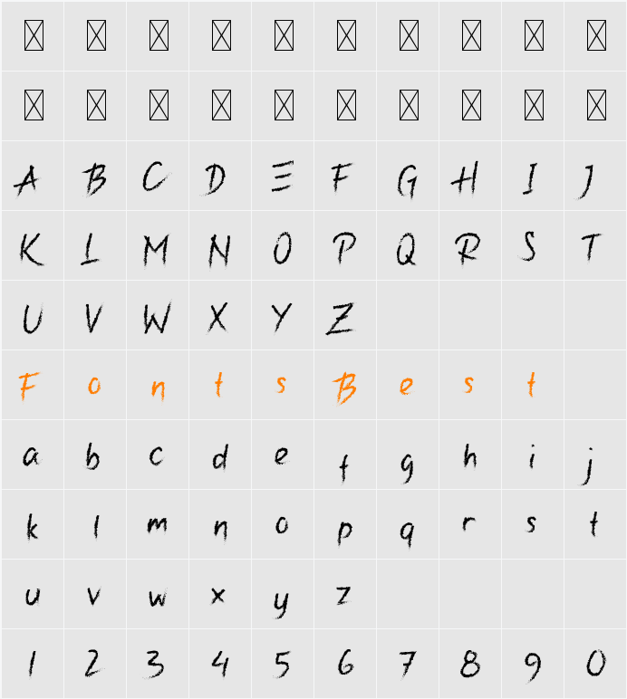 Gincu Character Map