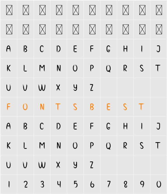 Black Fire Character Map