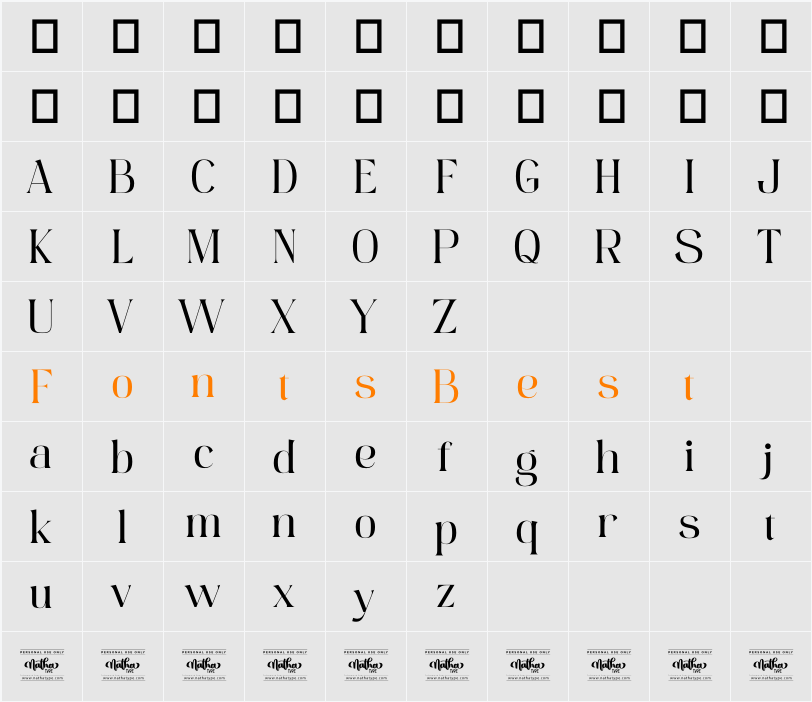 Mifelin Character Map