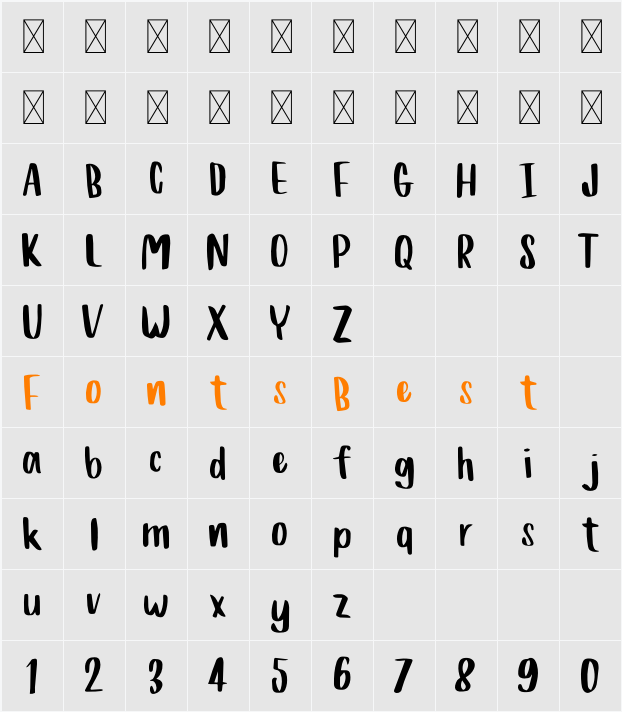 Damals Quelle Character Map