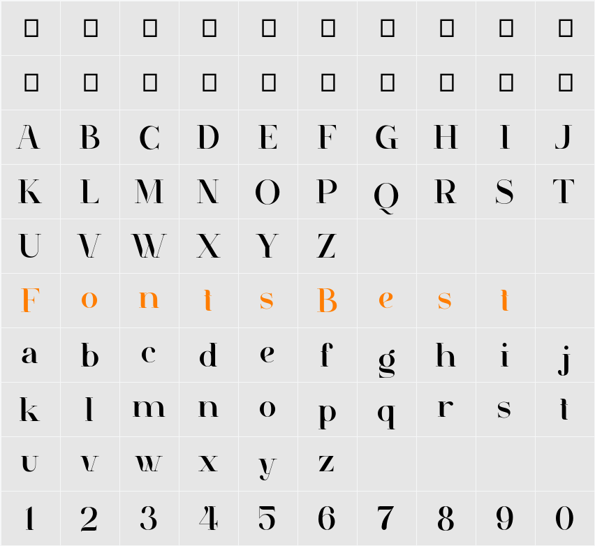 Mangsi Character Map