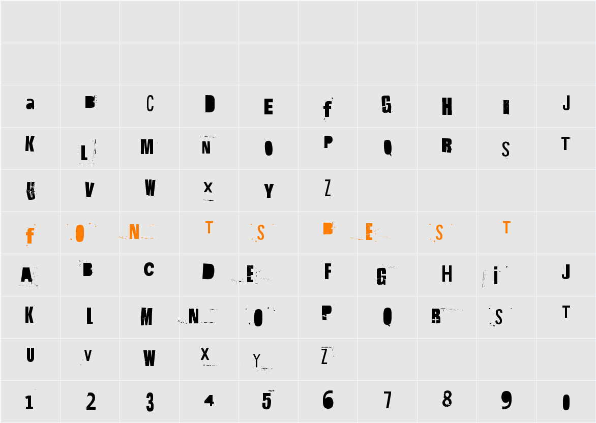 Hit me, punk! 12 Character Map