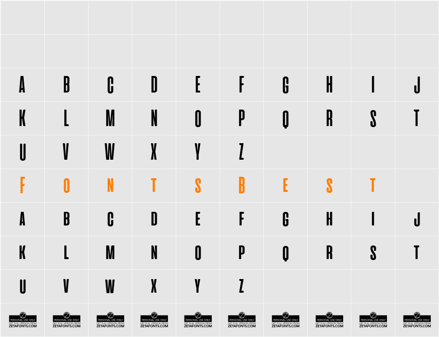 Cinematografica Character Map