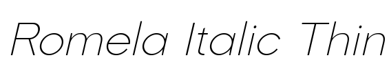 Romela Italic Thin Font Image