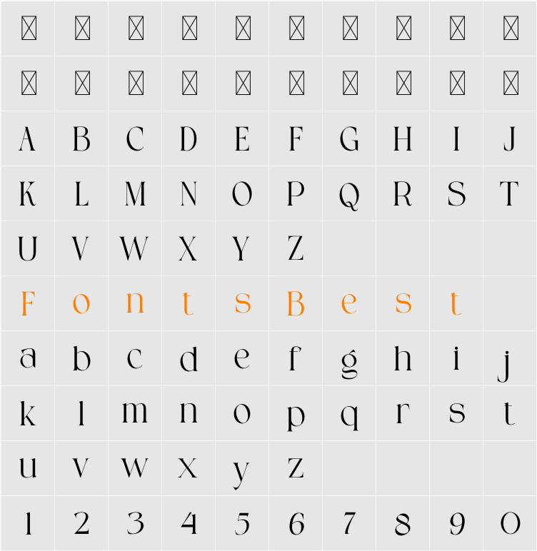 GLORYSE Character Map