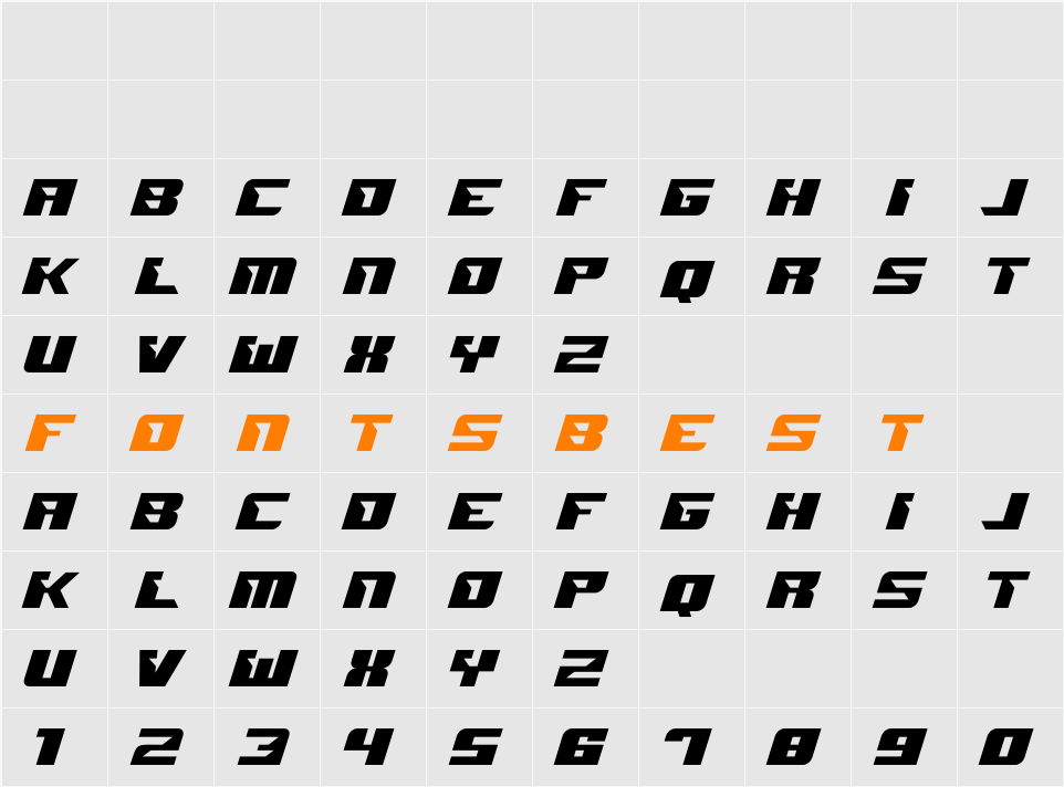 QUARTERBACK Character Map