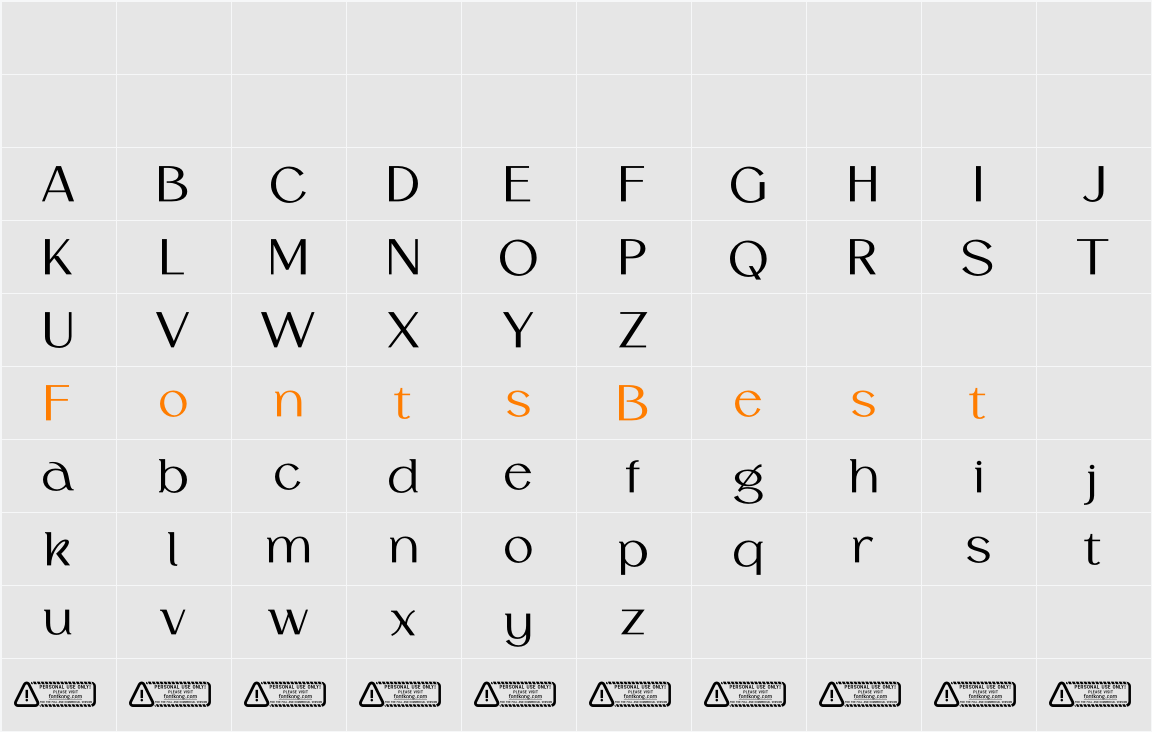 Rocaston Regular Character Map